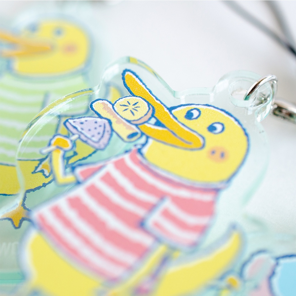 【カモノハシ?のだばしくん】アクリルキーホルダー(ミニくいしんぼう): あんしんBOOTHパック(匿名発送)