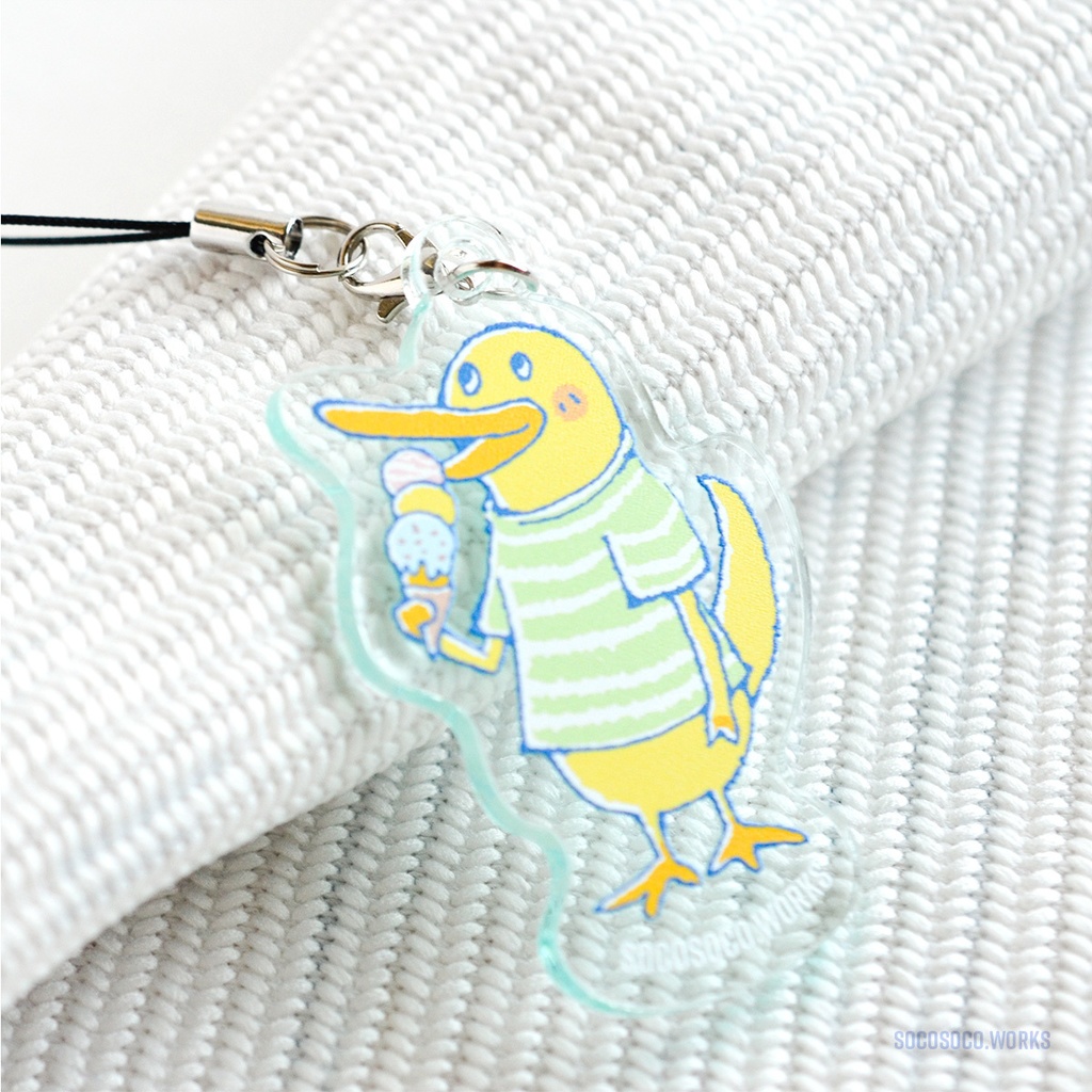 【カモノハシ?のだばしくん】アクリルキーホルダー(ミニくいしんぼう): あんしんBOOTHパック(匿名発送)