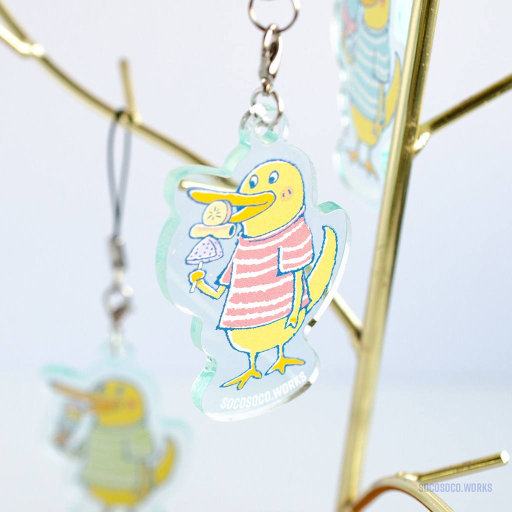 【カモノハシ?のだばしくん】アクリルキーホルダー(ミニくいしんぼう): あんしんBOOTHパック(匿名発送)