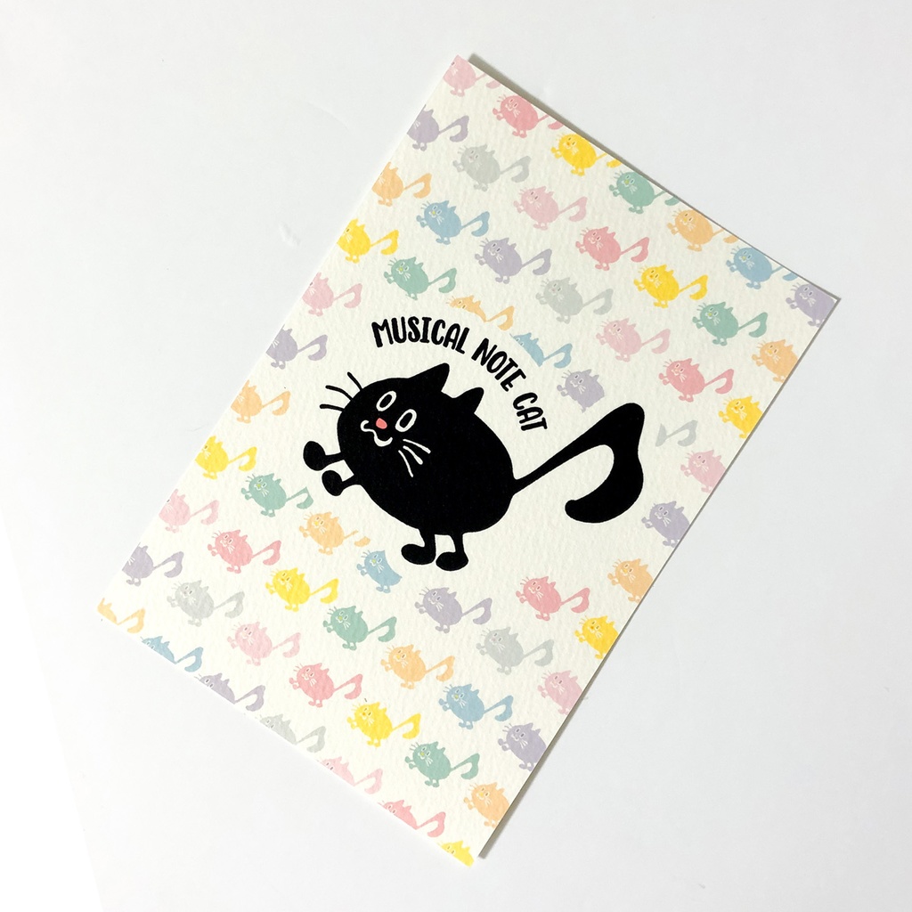 【おんぷネコ♪】ポストカード（おんぷネコまみれ）： あんしんBOOTHパック(匿名発送)