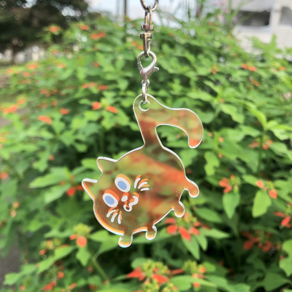 【おんぷネコ♪】アクリルキーホルダー(ゆらゆらオーロラ): あんしんBOOTHパック(匿名発送)