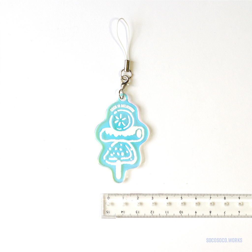 【カモノハシ?のだばしくん】の、”おでん”アクリルキーホルダー(ゆらゆらオーロラ): あんしんBOOTHパック(匿名発送)