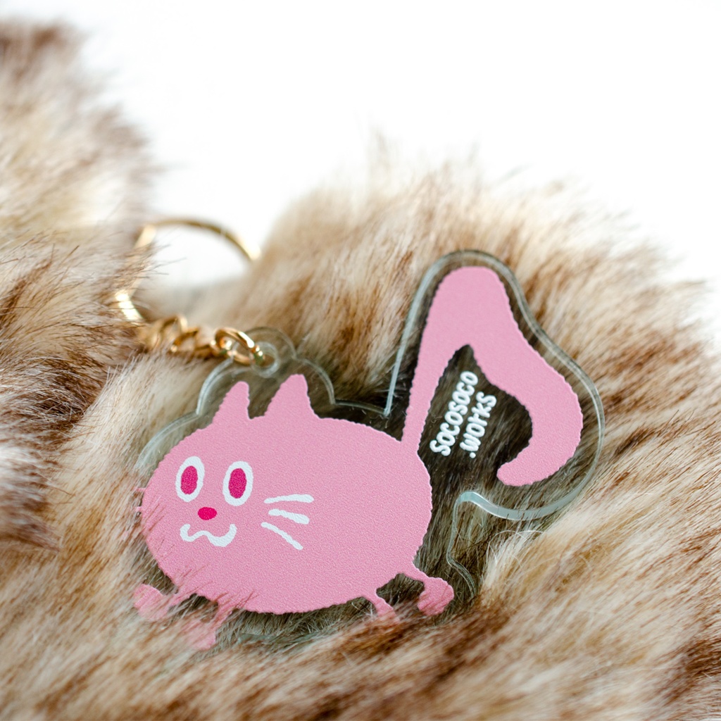 NEW ★【おんぷネコ♪】アクリルキーホルダー(いろいろカラフル): あんしんBOOTHパック(匿名発送)