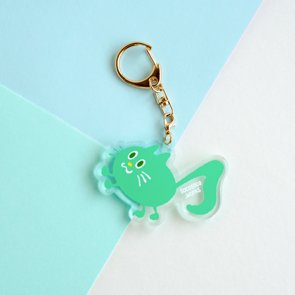 NEW ★【おんぷネコ♪】アクリルキーホルダー(いろいろカラフル): あんしんBOOTHパック(匿名発送)