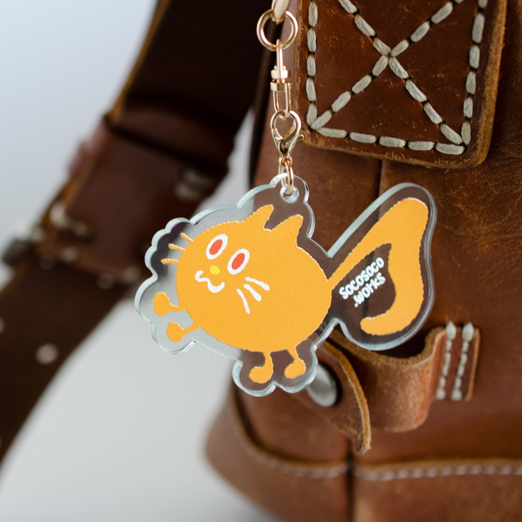 NEW ★【おんぷネコ♪】アクリルキーホルダー(いろいろカラフル): あんしんBOOTHパック(匿名発送)