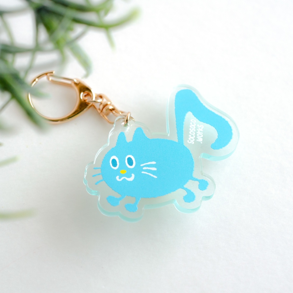 NEW ★【おんぷネコ♪】アクリルキーホルダー(いろいろカラフル): あんしんBOOTHパック(匿名発送)