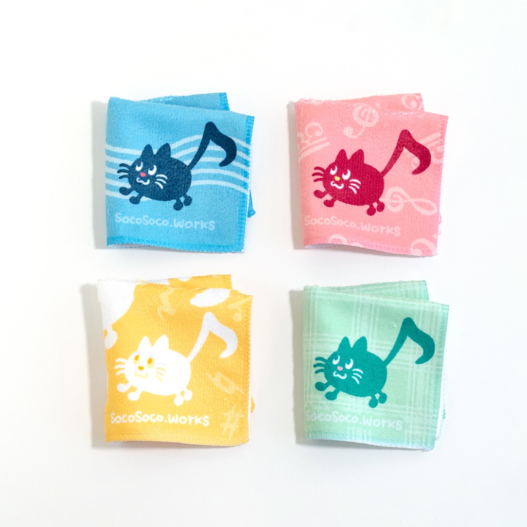 【おんぷネコ♪】ミニタオル: あんしんBOOTHパック(匿名発送)