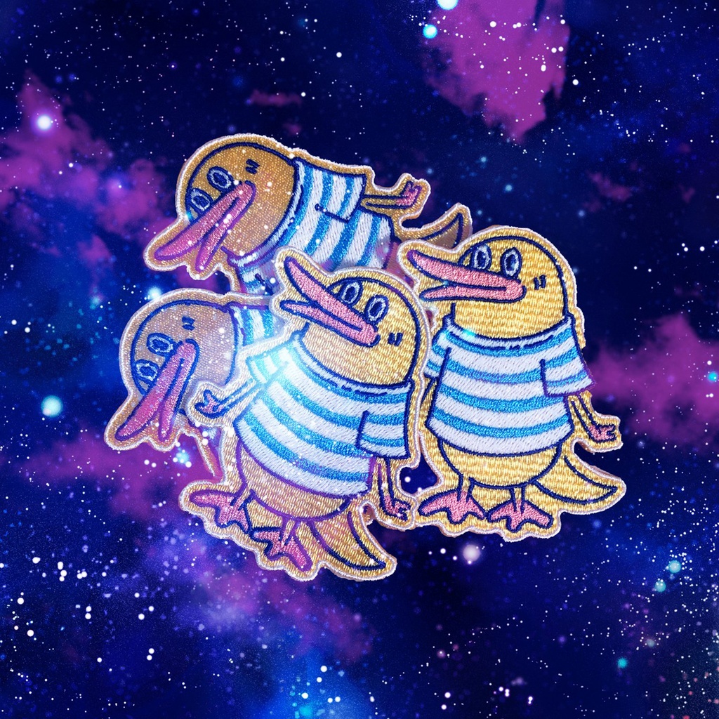 【カモノハシ?のだばしくん】蓄光刺繍ワッペン: あんしんBOOTHパック(匿名発送)