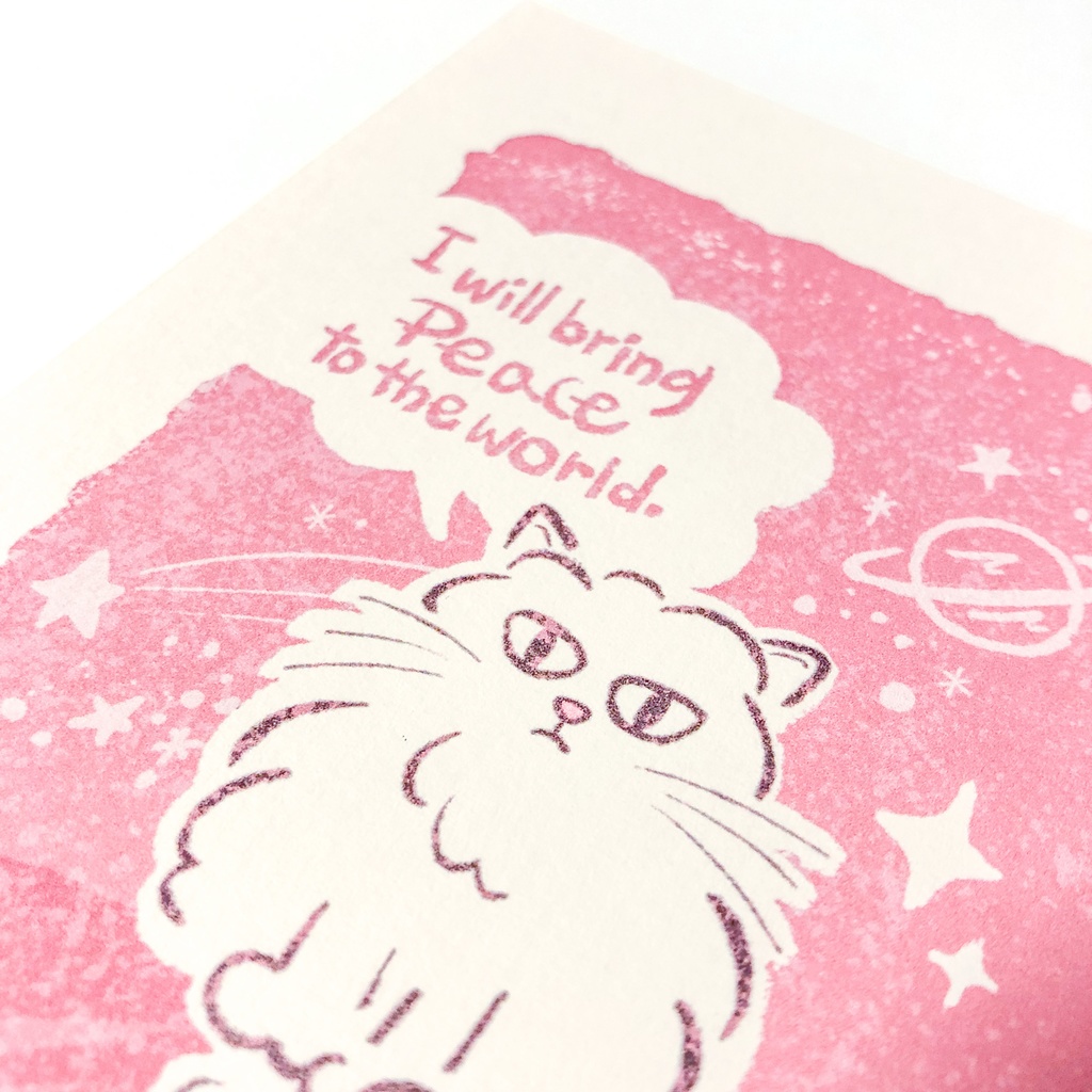 【うちのこ】ポストカード(宇宙ねこ): あんしんBOOTHパック(匿名発送)