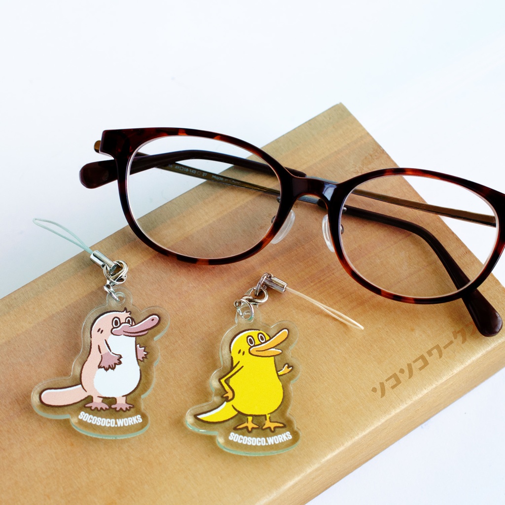 【カモノハシ&カモノハシ?のだばしくん】アクリルキーホルダー: あんしんBOOTHパック(匿名発送)