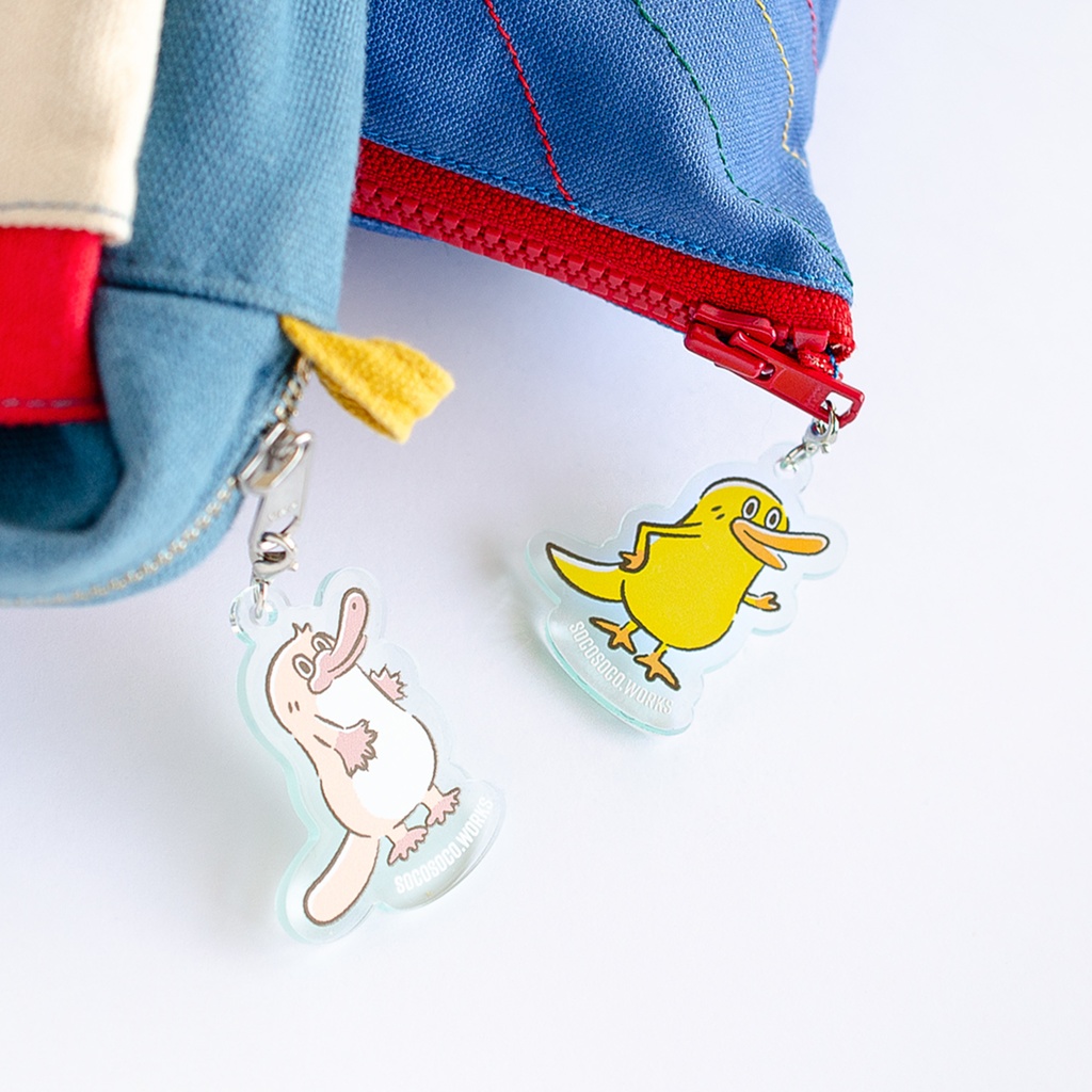 【カモノハシ&カモノハシ?のだばしくん】アクリルキーホルダー: あんしんBOOTHパック(匿名発送)