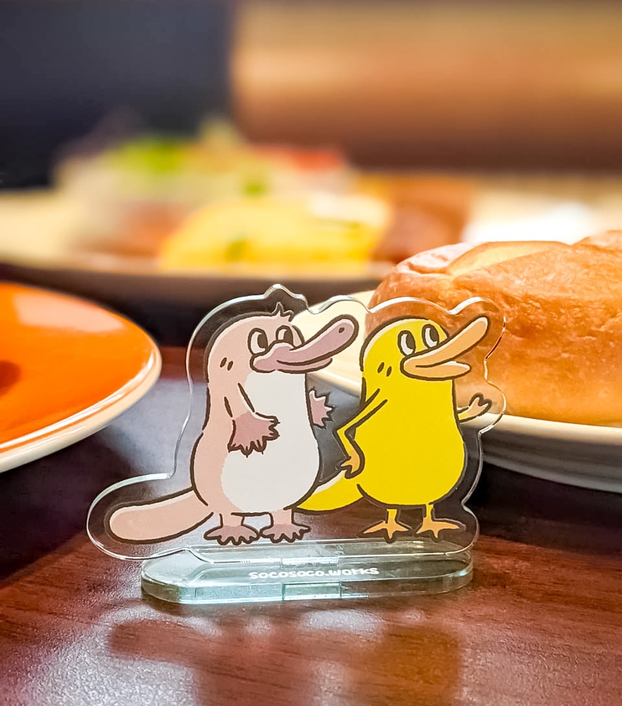 【カモノハシ&カモノハシ?のだばしくん】アクリルスタンド: あんしんBOOTHパック(匿名発送)