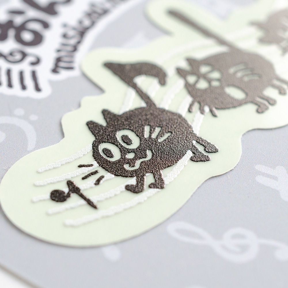 【おんぷネコ♪】蓄光ステッカー: あんしんBOOTHパック(匿名発送)