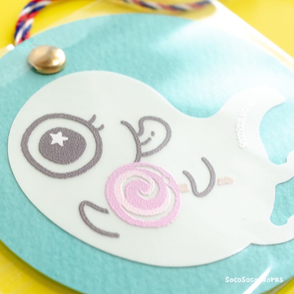 【テクテクおばけ】蓄光ステッカー: あんしんBOOTHパック(匿名発送)