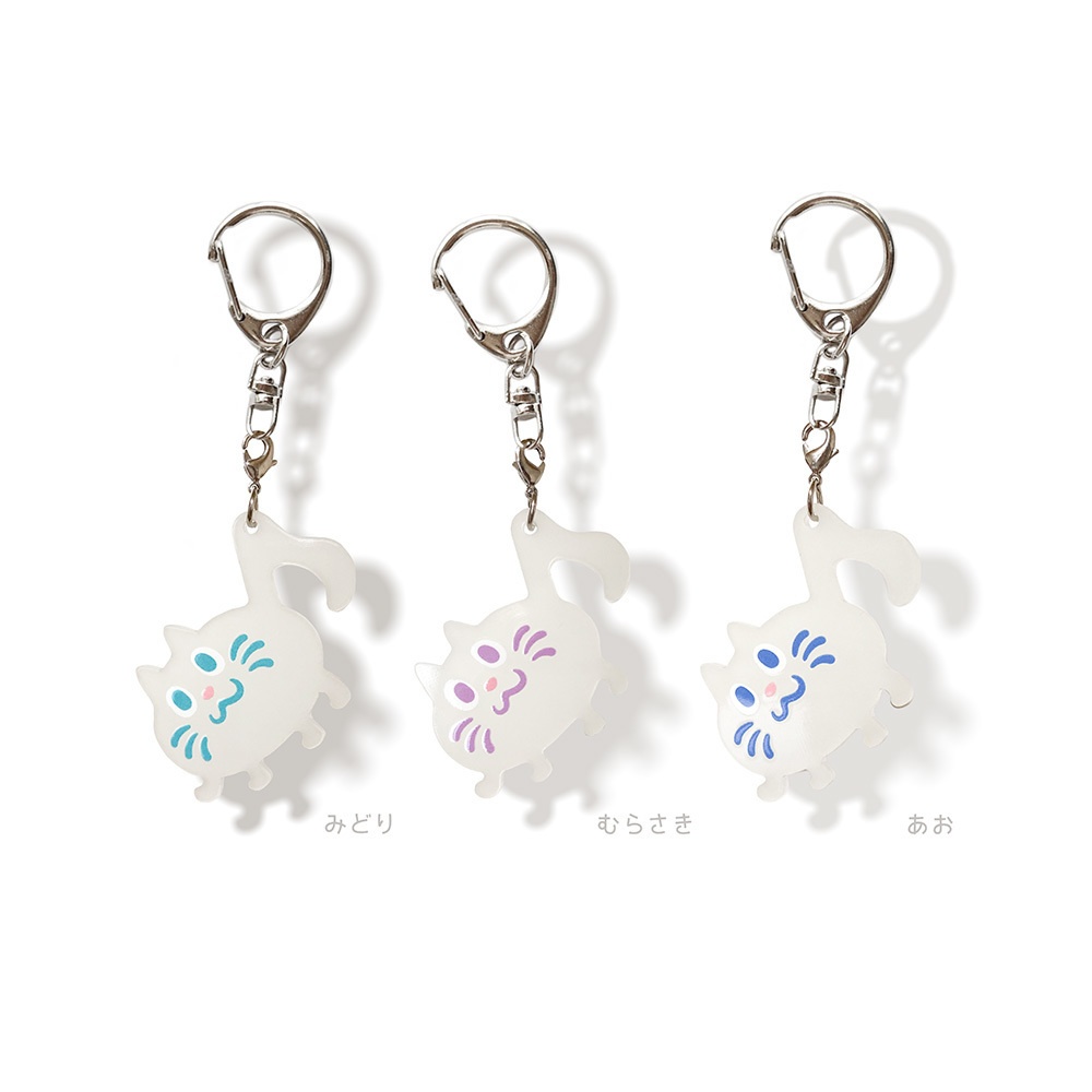 【おんぷネコ♪】アクリルキーホルダー(ふんわり蓄光): あんしんBOOTHパック(匿名発送)