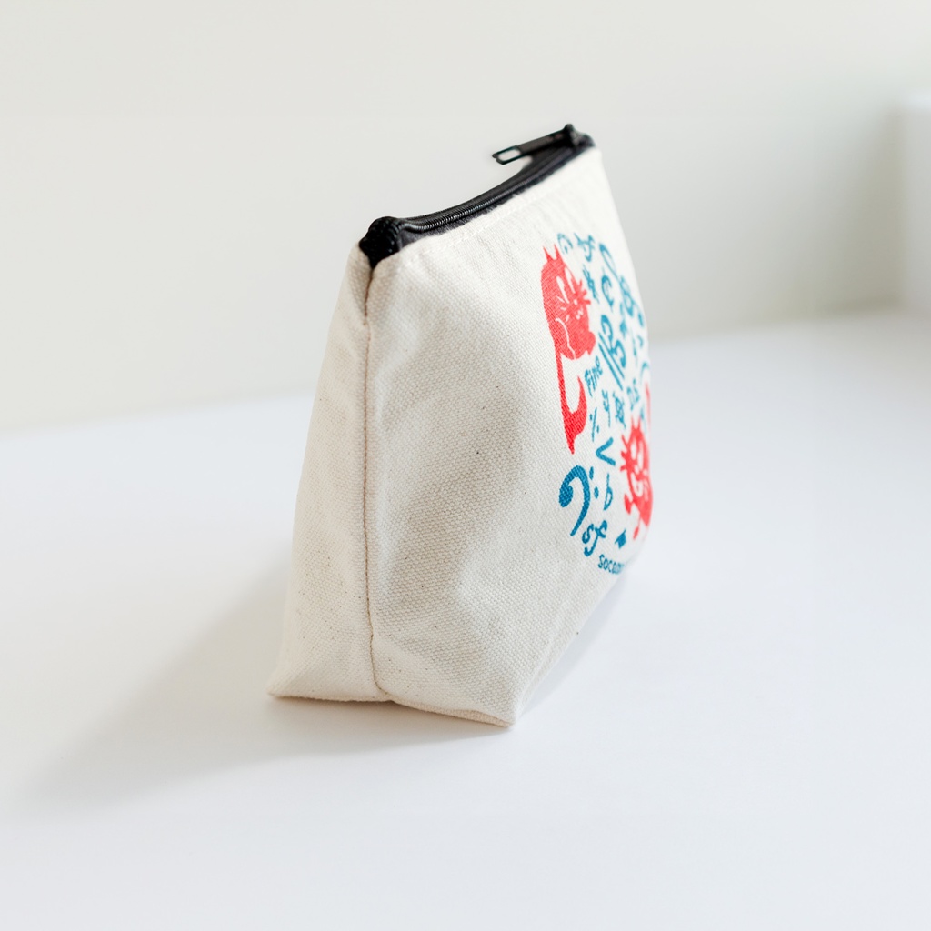 【おんぷネコ♪】キャンバスポーチ: あんしんBOOTHパック(匿名発送)