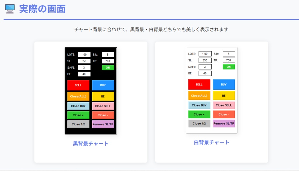 QuickEntry Panel - MT4プロトレーダー向け高機能発注パネルEA | ワンクリック注文取引ツール