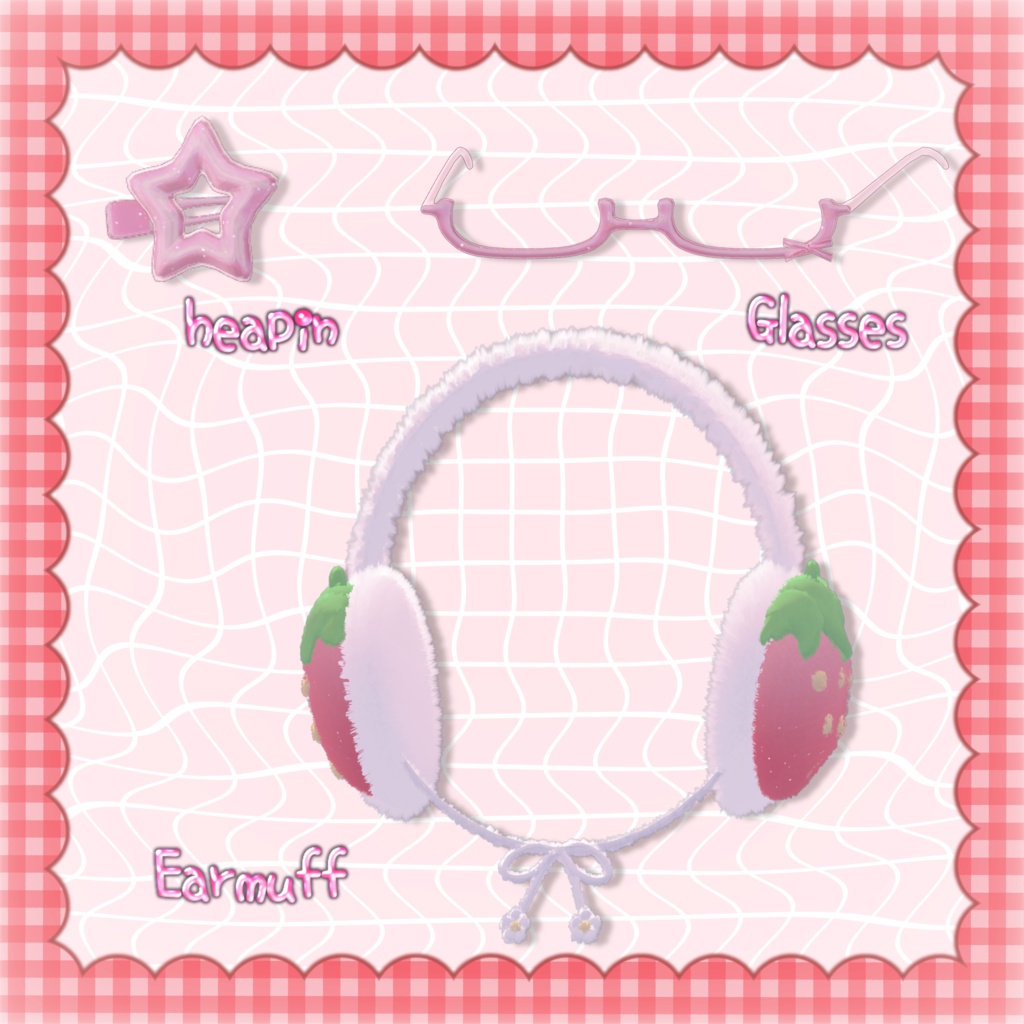 ꒦꒷無料・free꒷꒦Frosted Strawberry Earmuffs🍓