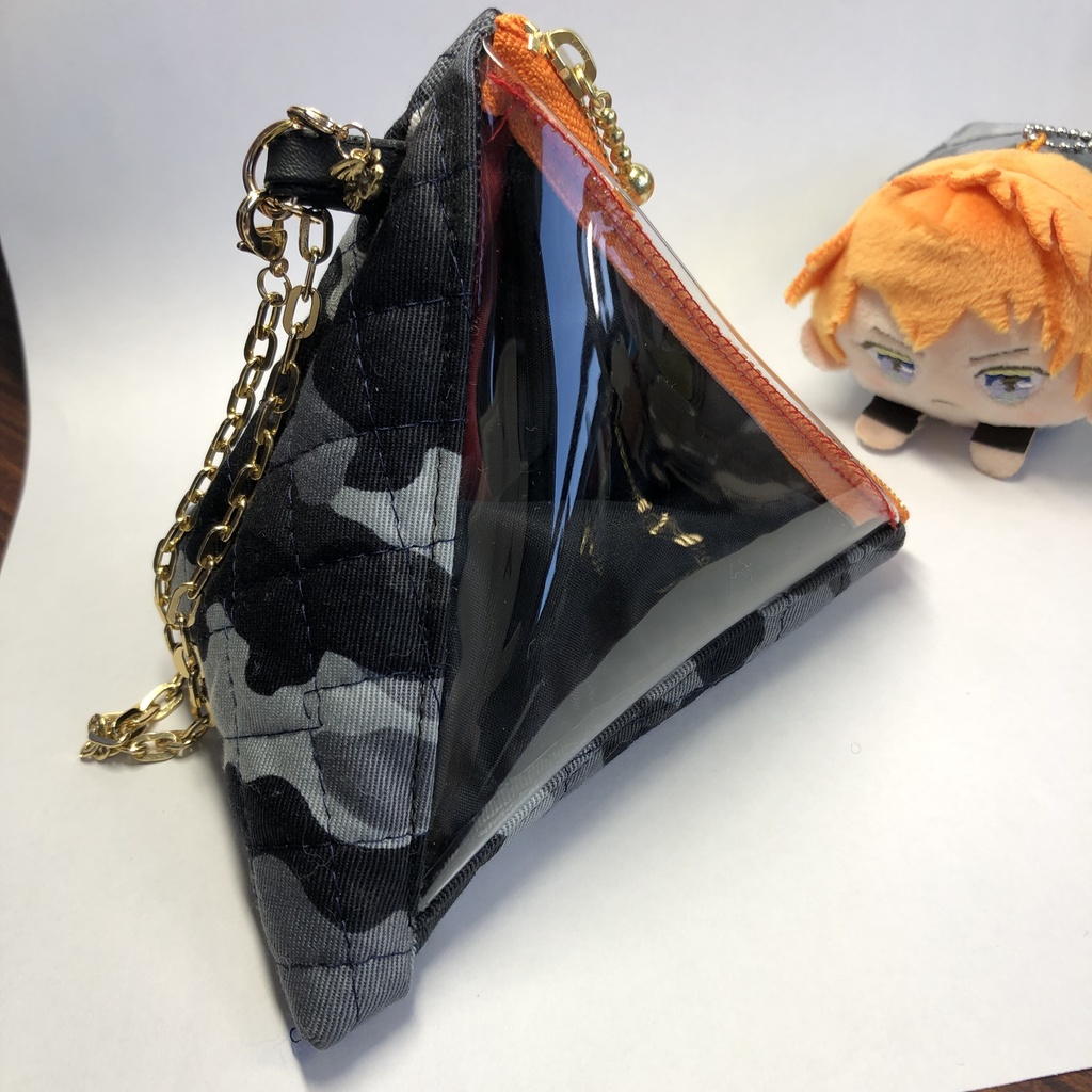 【もち・まんじゅう】トライアングルバッグチャーム (テトラポーチ)迷彩