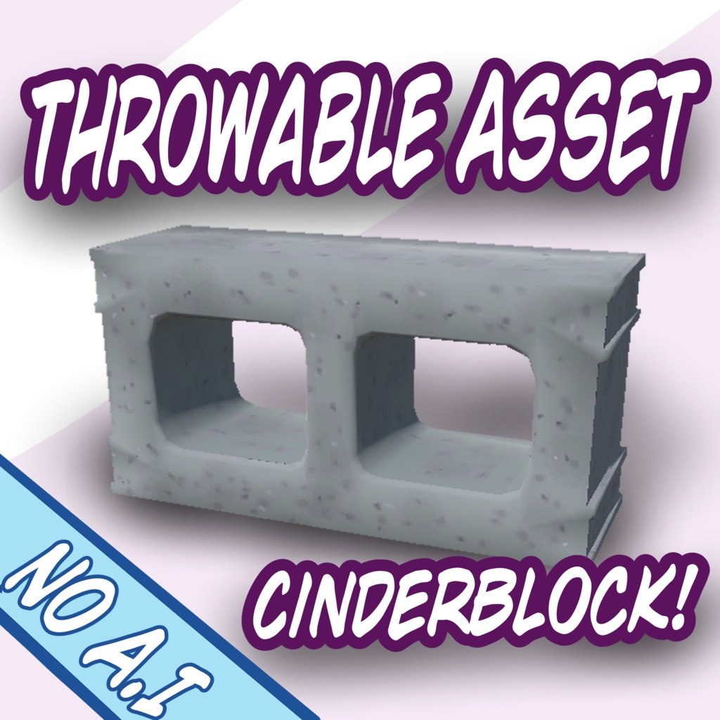 Throwable 3D Cinder Block Asset! Made for Twitch Integrated Throwing System!