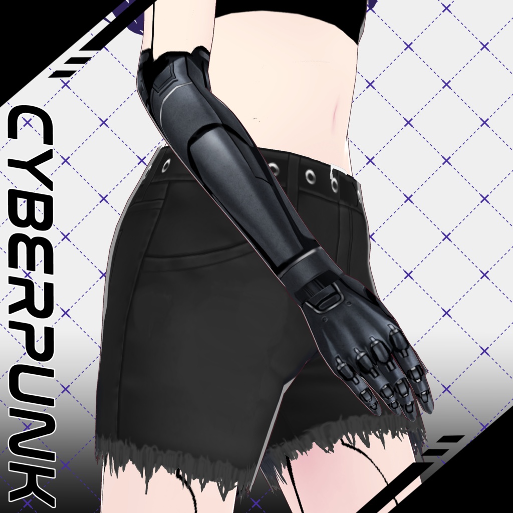 【VRoid】サイバーパンク サイボーグパーツ