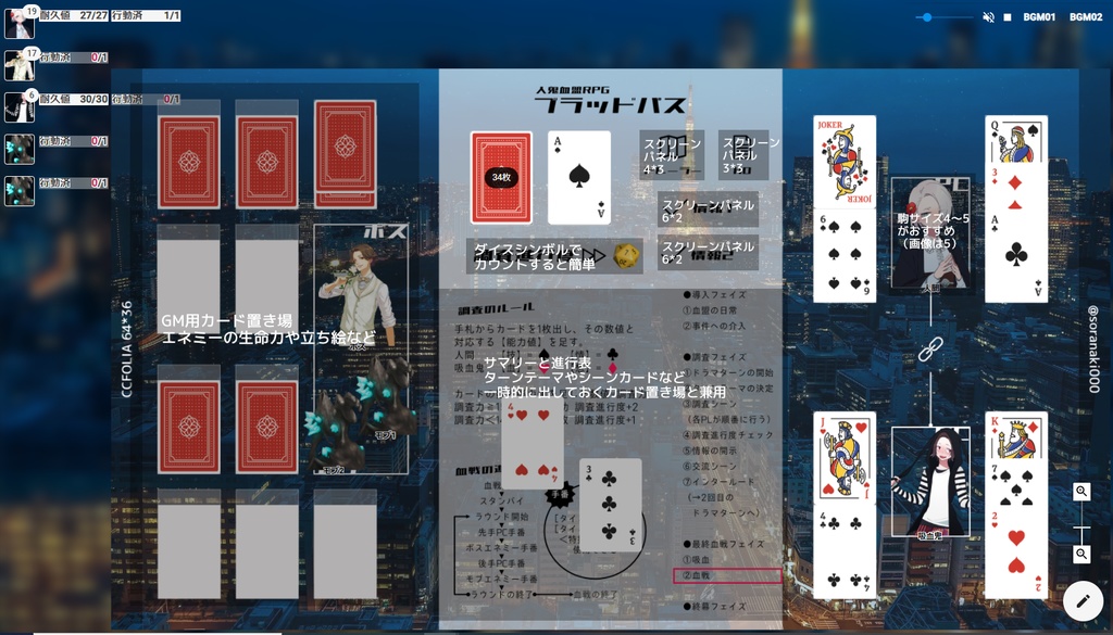 【ブラッドパス】ココフォリア用マップシート【全パターン対応】