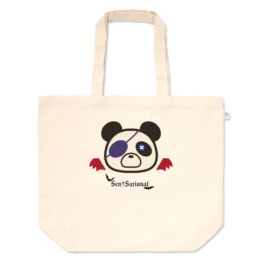 【トートバッグ】こうもりパンダロゴトートバッグ(M/L)