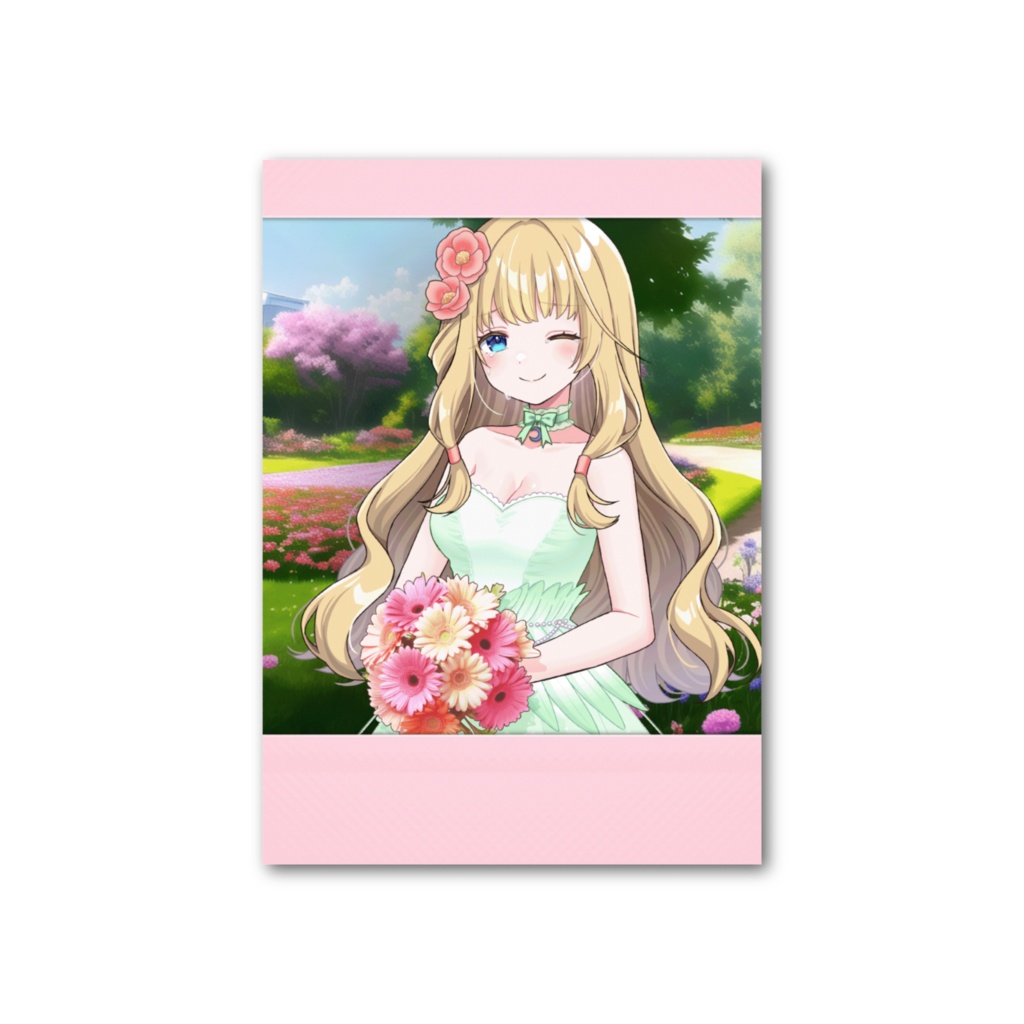 【Vtuber 花凪まな フォト風カード(お花畑)】