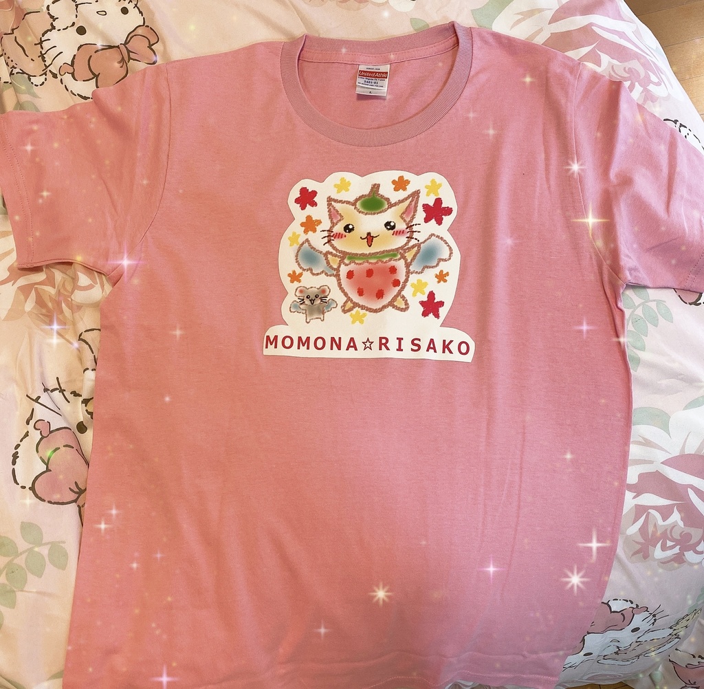 落書きなし！オリジナルTシャツ(いちごにゃんこ)