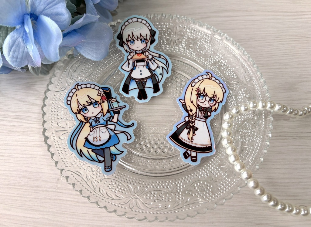 トネリコ・モルガンメイドアクキー+ステッカー(ALLセット)