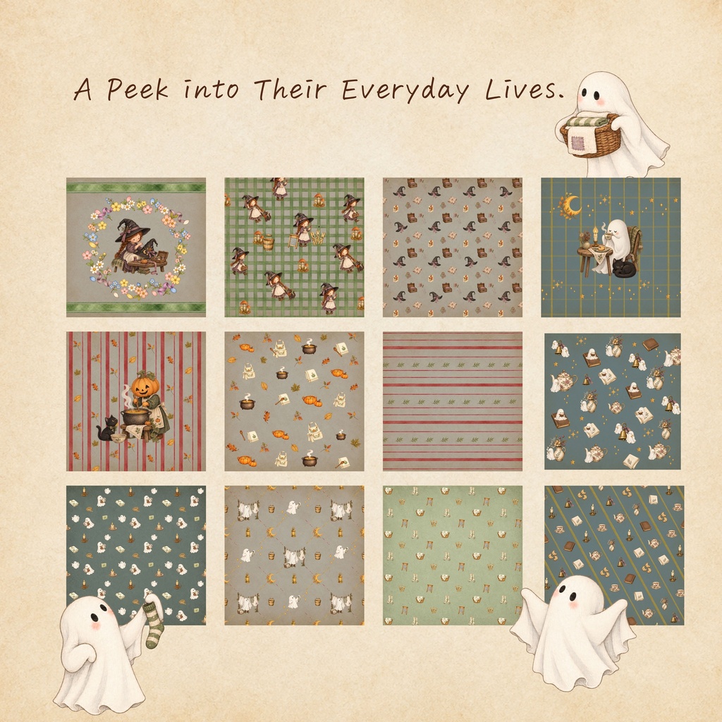 Cozy Halloween Days |デザインペーパー12枚セット(12x12インチ)