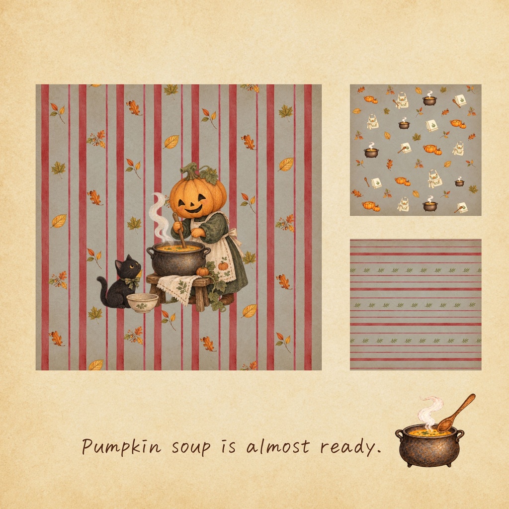Cozy Halloween Days |デザインペーパー12枚セット(12x12インチ)