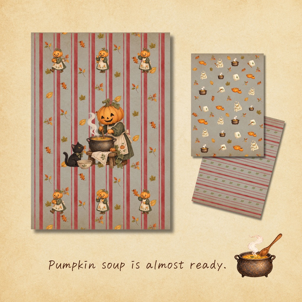 Cozy Halloween Days | A4 デザインペーパー12枚セット