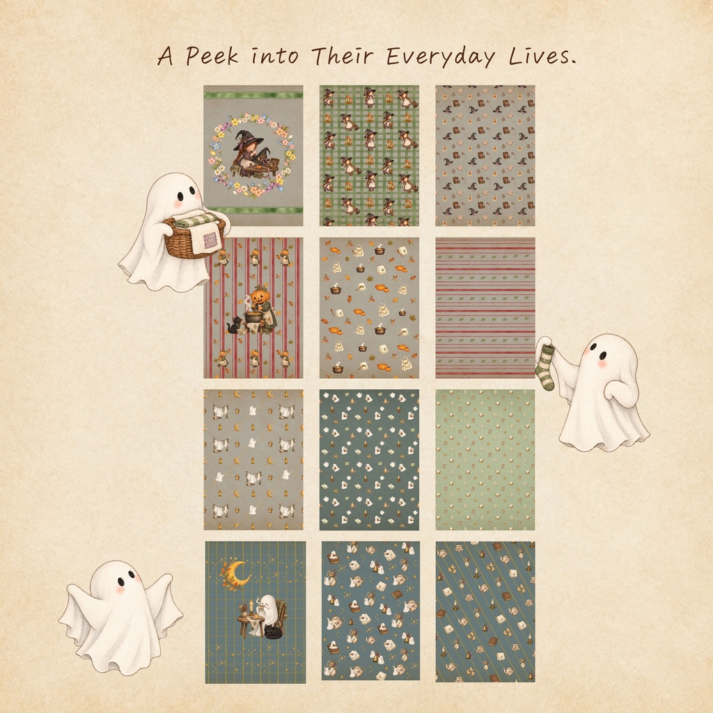 Cozy Halloween Days | A4 デザインペーパー12枚セット