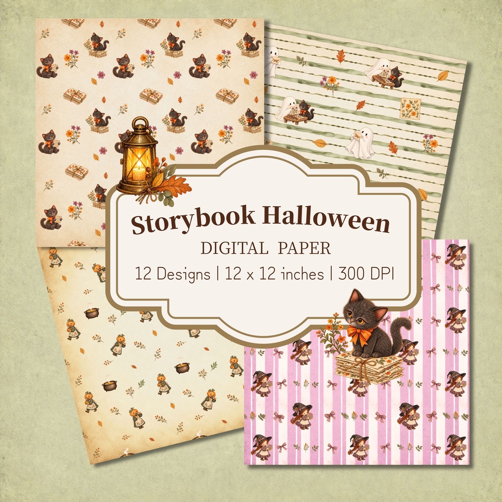 Storybook Halloween | デザインペーパー12柄〈12インチ・ダウンロード〉