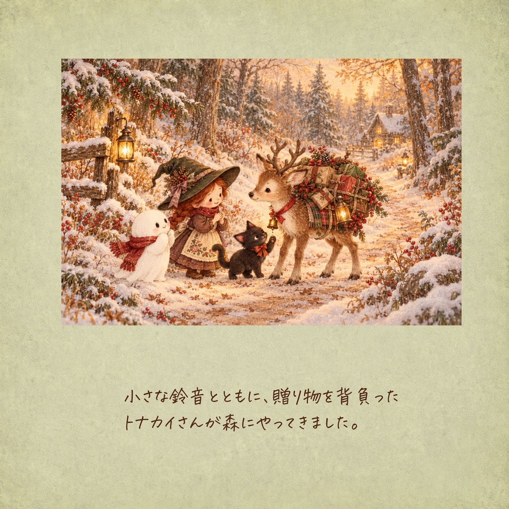 森のクリスマス支度|A4横向きデザインペーパー12柄