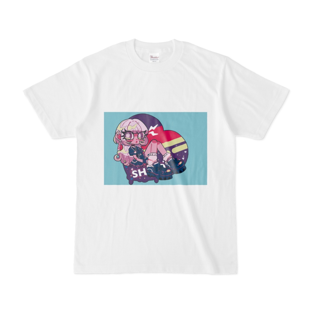 SHIRORU Tシャツ-blue(White)