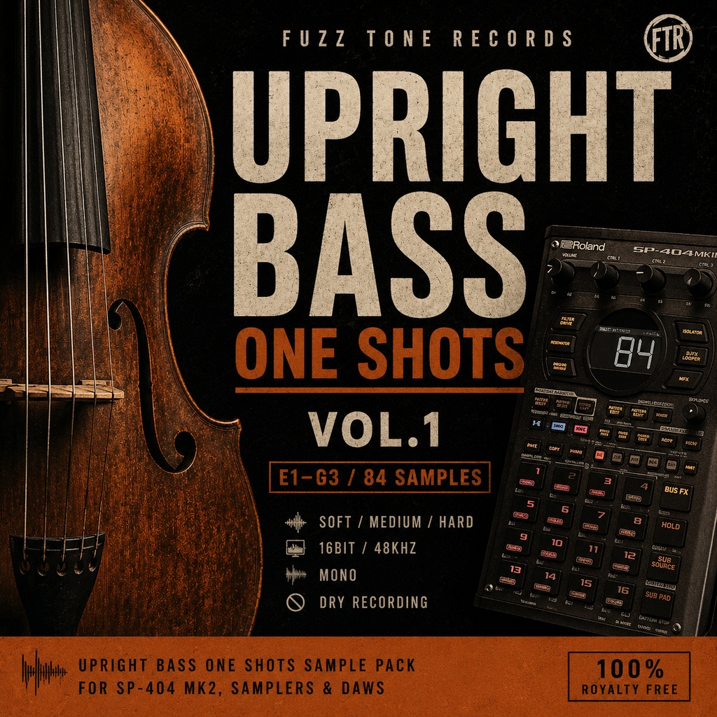 【Sample Pack】Upright Bass One Shots Vol.1|E1–G3 / 84 WAV Samples