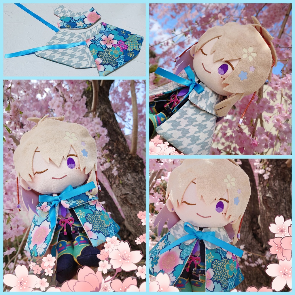 ❗️気まぐれsale❗️16〜17cmぬい🌸付け襟つきリバーシブルマント🌸
