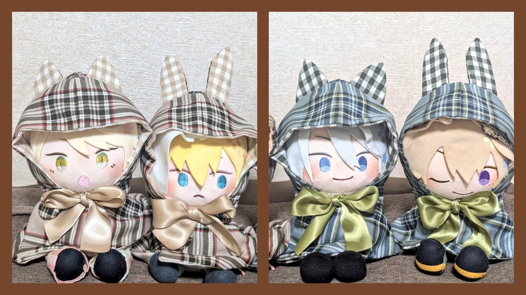 追加しました!🐇🐈⬛耳つき帽子&マント【チェックのセパレートマント】
