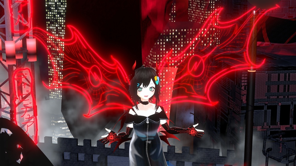 【アイテム無料配布中】「ディビデュアル角&羽」【VRoid・FBX・OBJ・VRChat用Unityパッケージ】