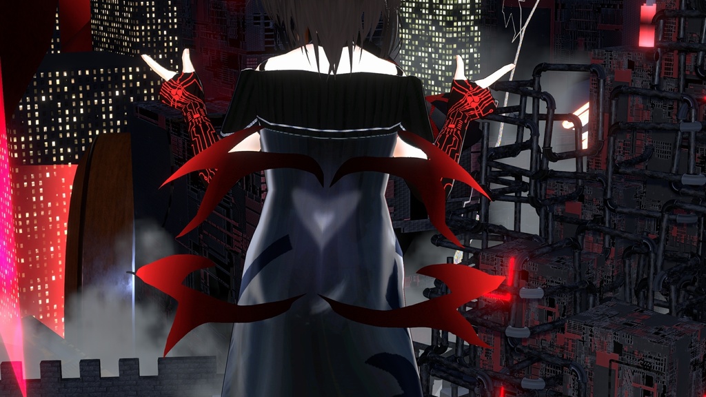 【アイテム無料配布中】「ディビデュアル角&羽」【VRoid・FBX・OBJ・VRChat用Unityパッケージ】