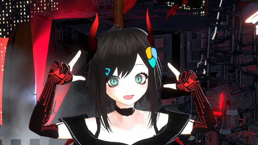 【アイテム無料配布中】「ディビデュアル角&羽」【VRoid・FBX・OBJ・VRChat用Unityパッケージ】