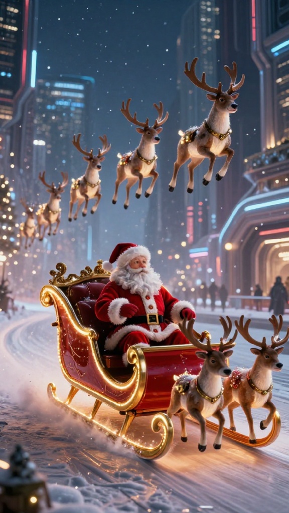 サンタとトナカイのクリスマス壁紙セット（全6枚）