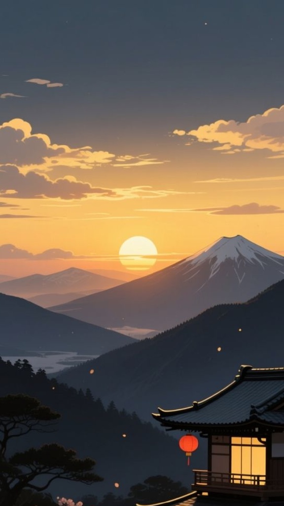 【スマホ壁紙7枚セット】静かな和のお正月｜Japanese New Year Night