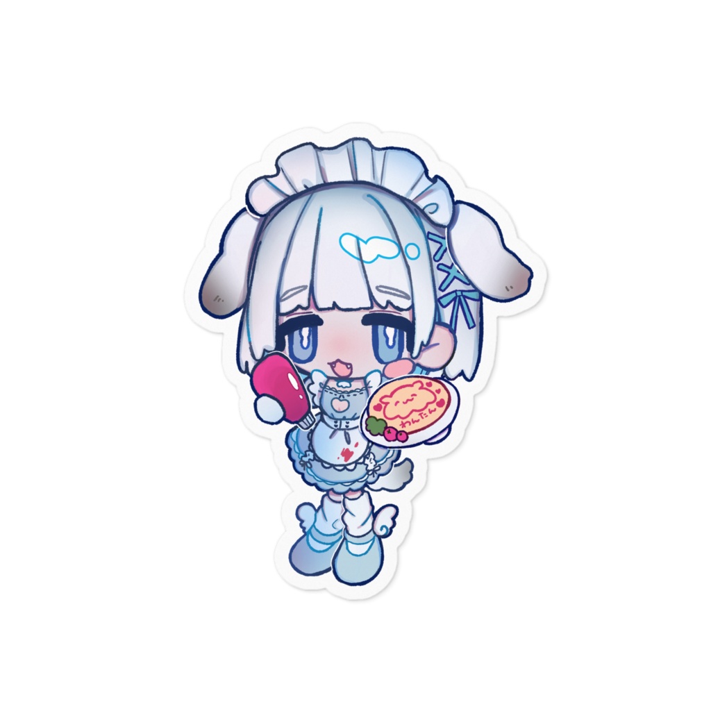 デビュー記念♡わん担に捧げるオムライスステッカー(ホワイトタイプ)