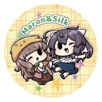 識白シルク＆栗田まろんちゃんコラボ缶バッチ