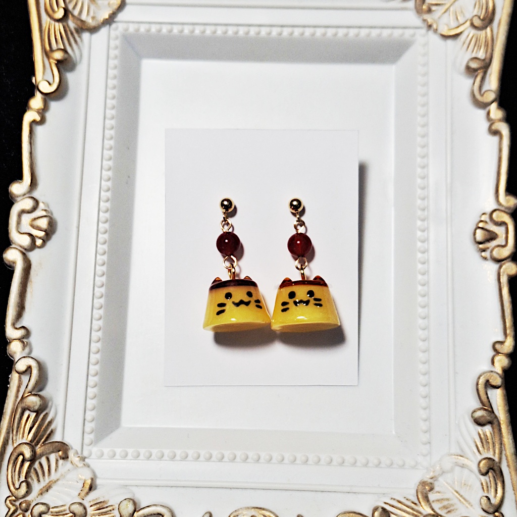 にゃんぷっぷりんピアス/イヤリング