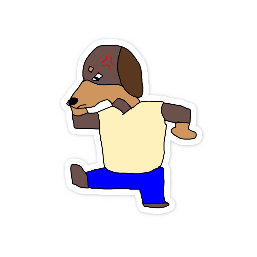 【スマホステッカー】ダックス憤怒【オリジナルキャラクター】