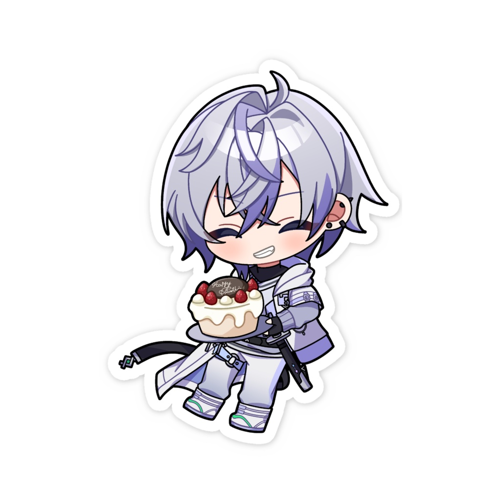 【スマホステッカー】白内ヨウ-ミニキャラ- ※笑顔【Birthday goods】